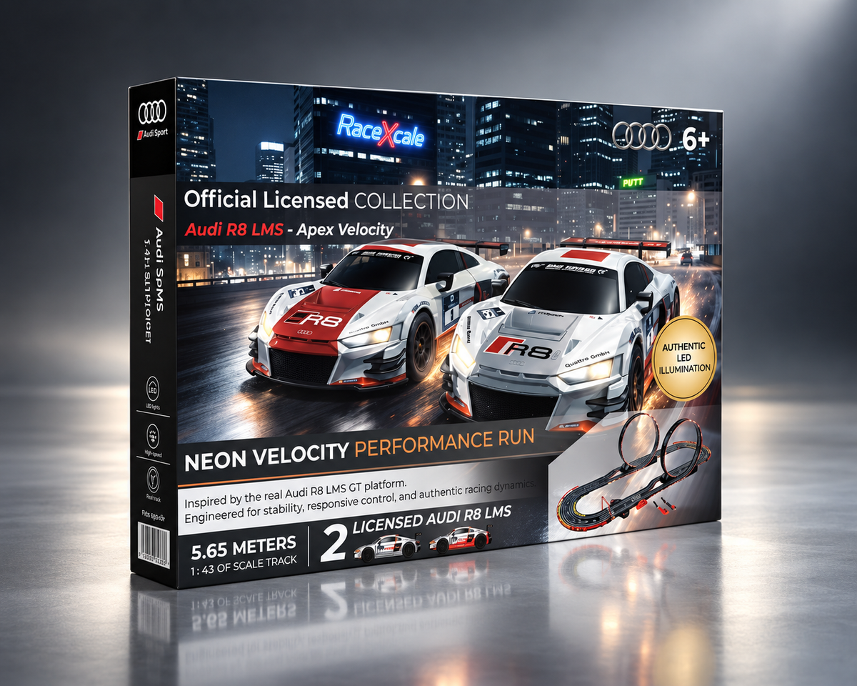RaceXcale Audi R8 LMS – Apex Velocity 5.65m Slot Car Racing Set