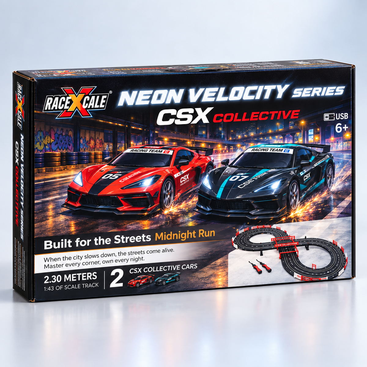 CSX Collective Midnight Run – 2.30m Slot Car Set